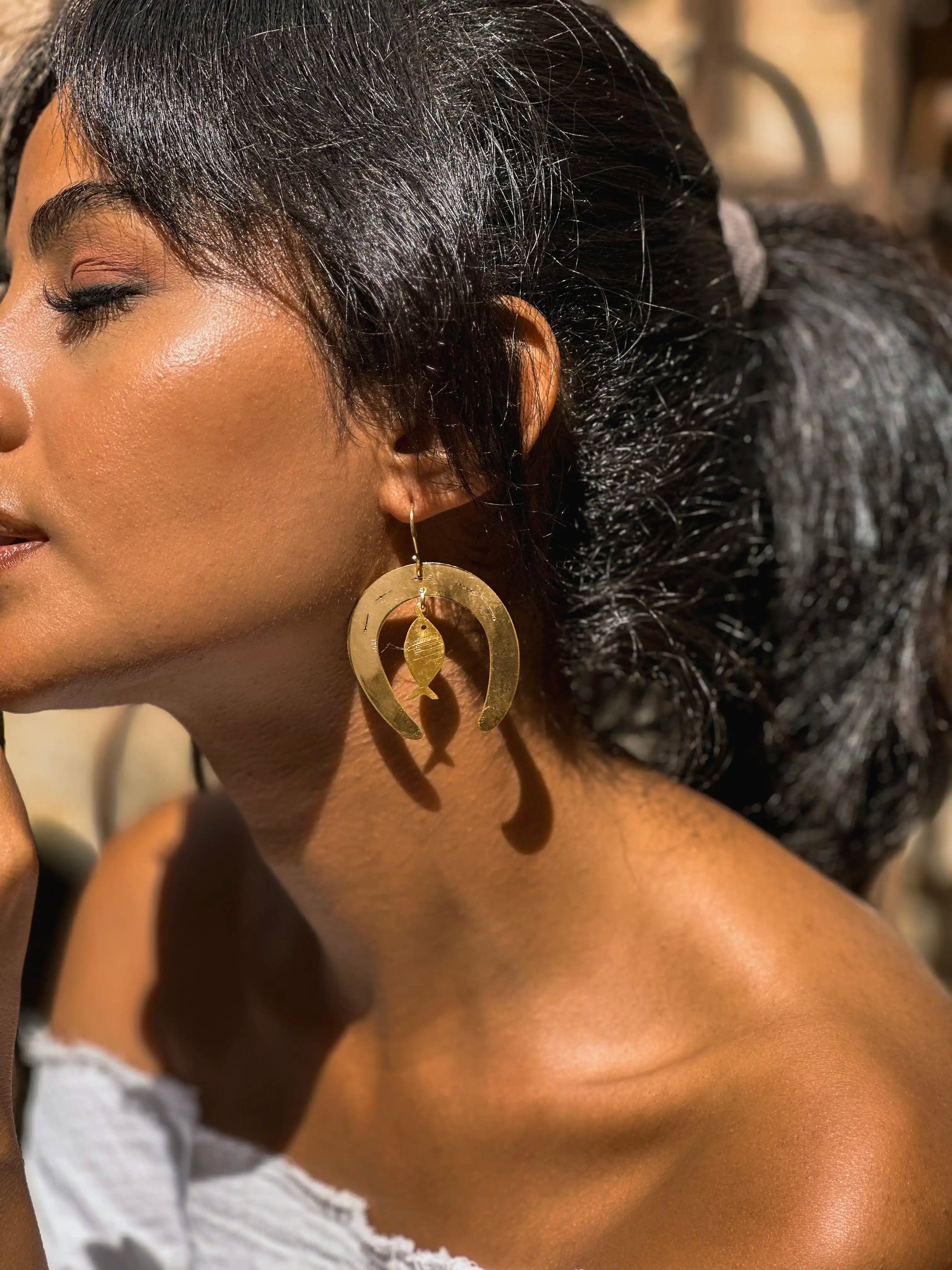 Horseshoe & Fish Earrings