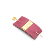 Leather and Brass Hair Pin