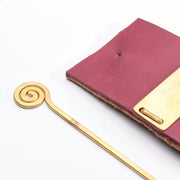 Leather and Brass Hair Pin