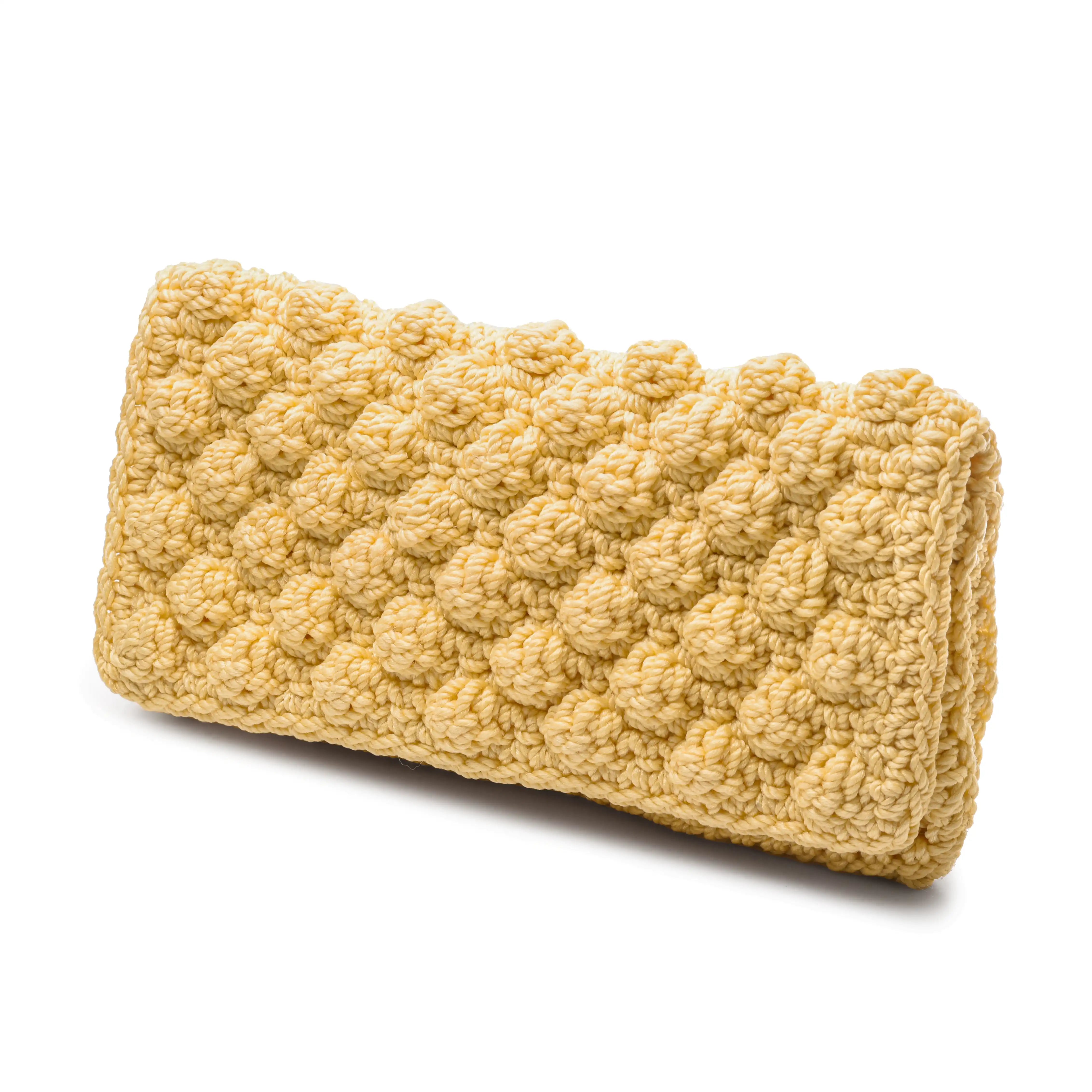 Pompom Crochet Clutch