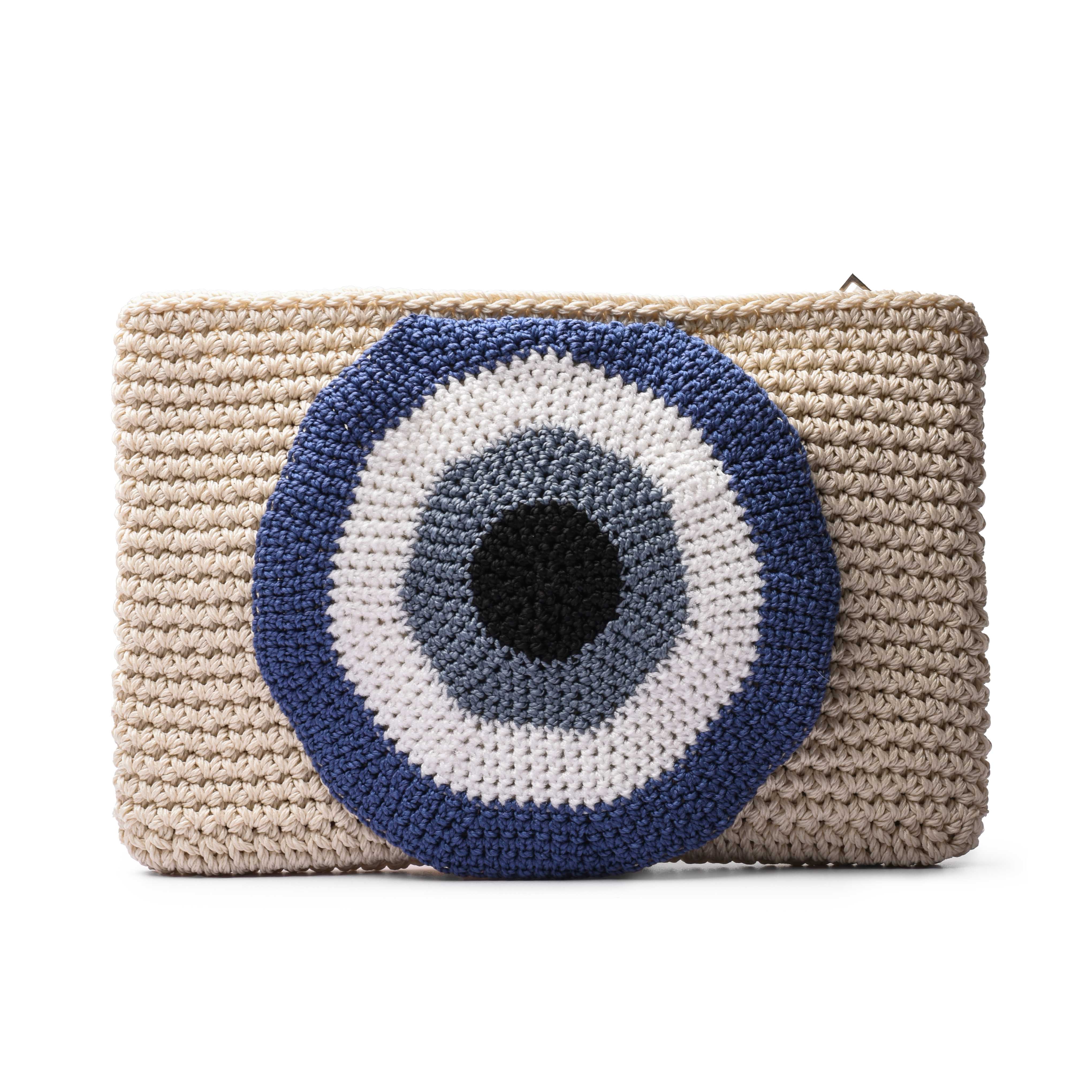 Crochet Evil Eye Clutch