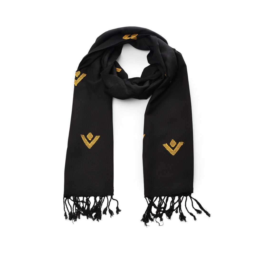 Triangles Embroidered Scarf