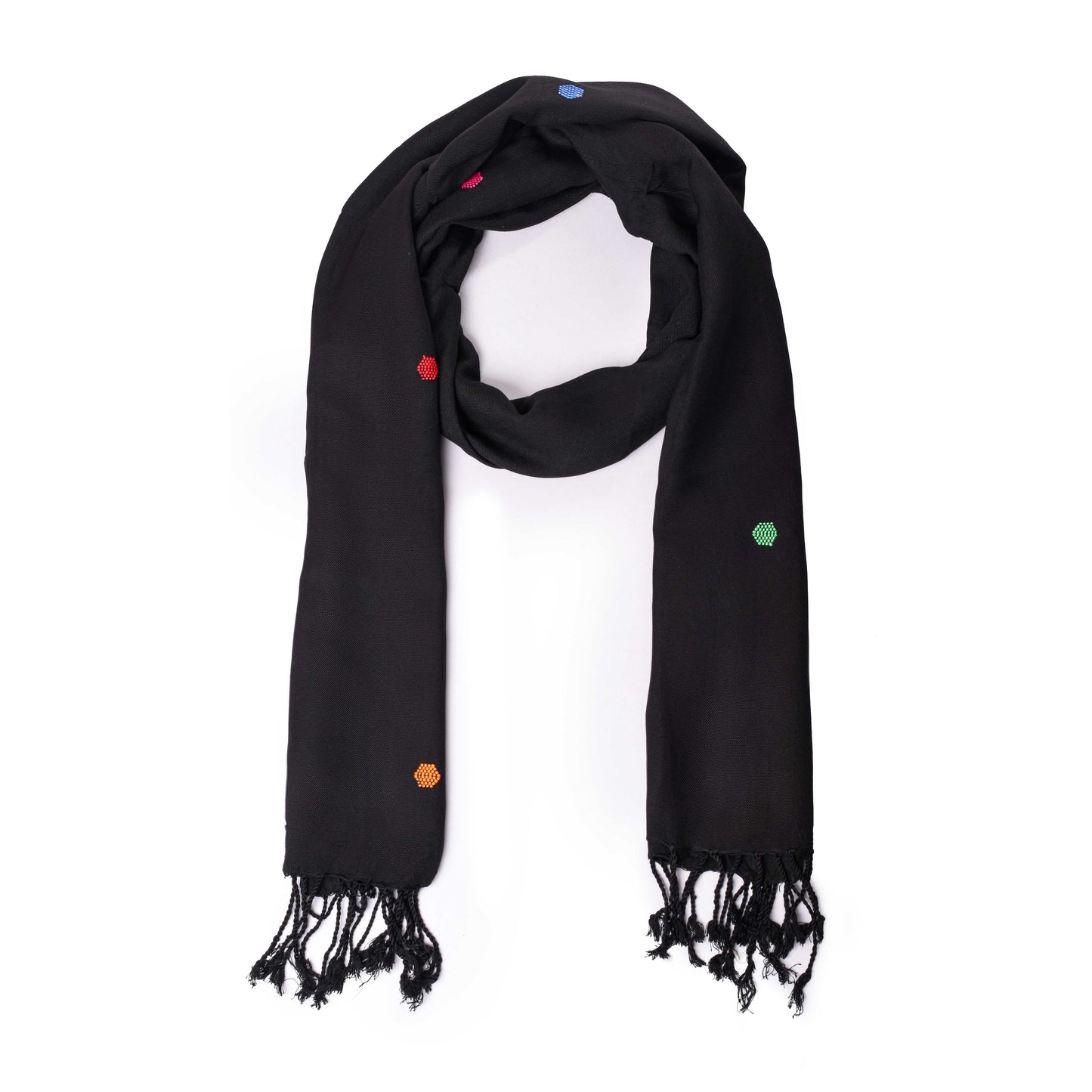 Circles Embroidered Scarf