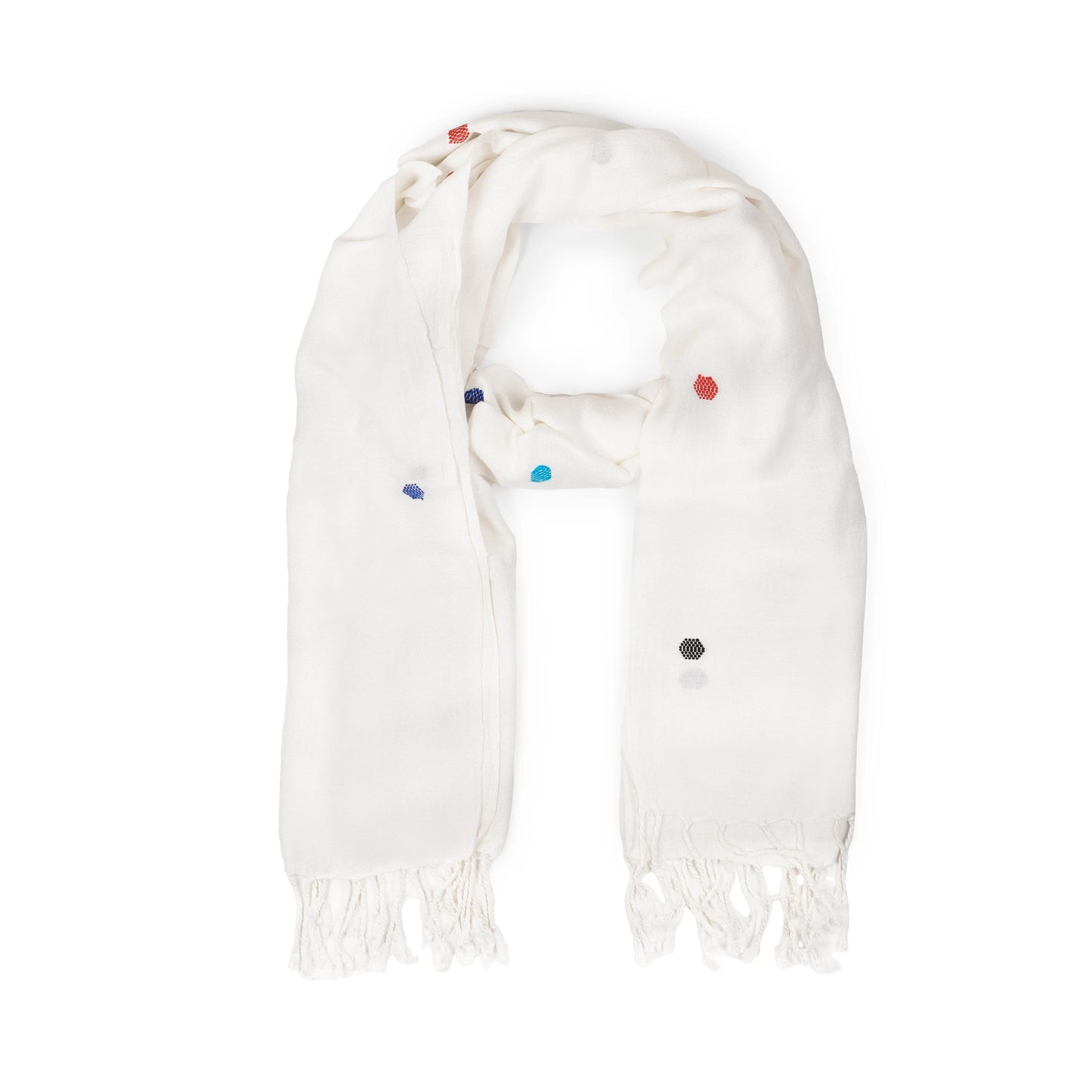 Circles Embroidered Scarf