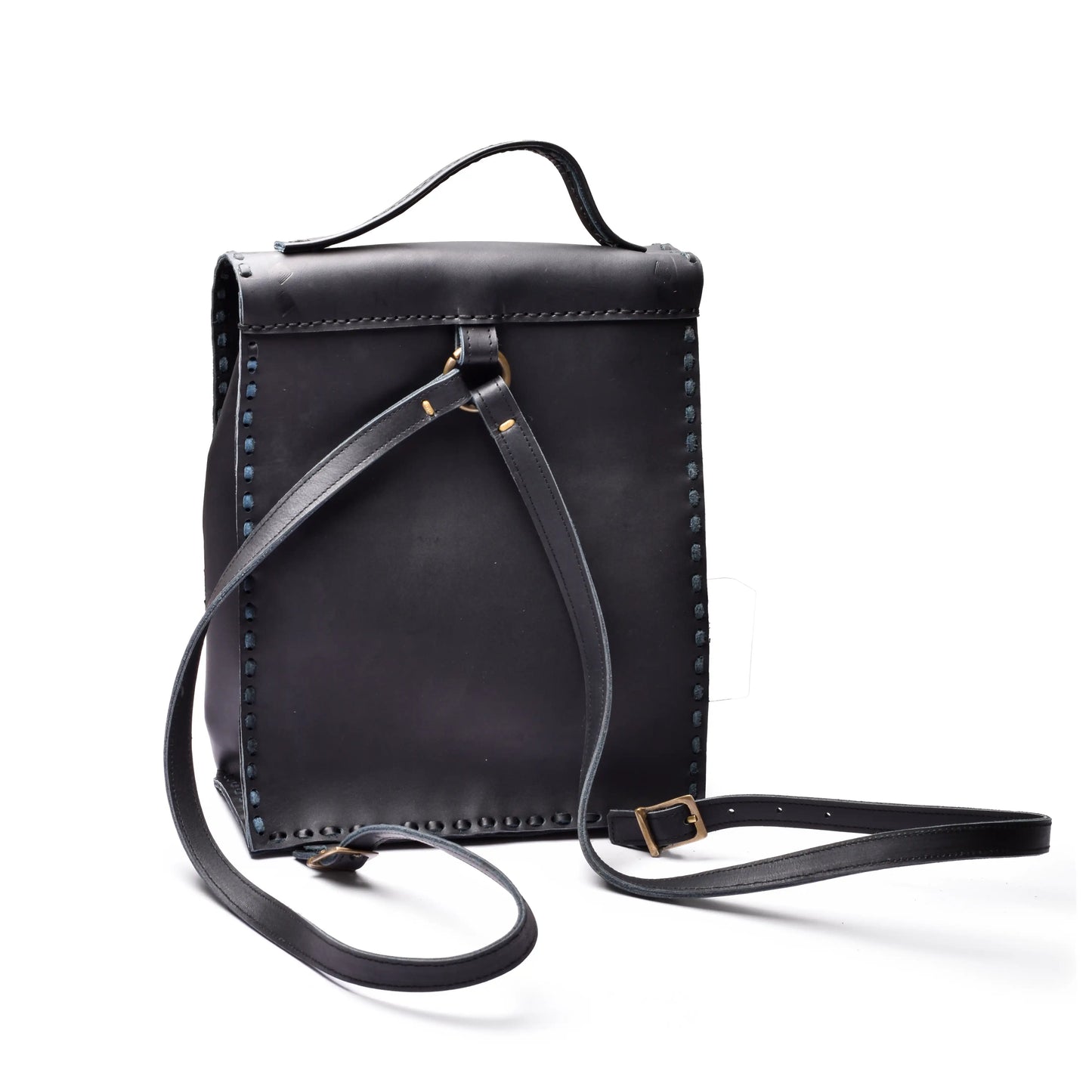 Leather Shoulder Bag With Color Blak