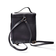 Leather Shoulder Bag With Color Blak
