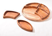 Five Movable Sections Wooden Plate