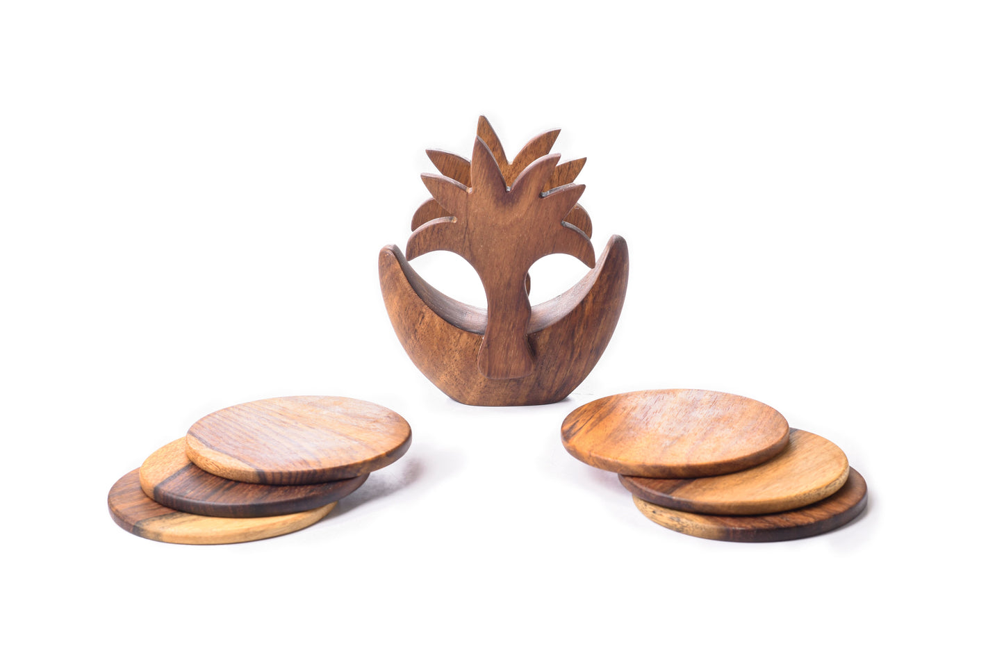 Palm Tree Wooden Coasters Set