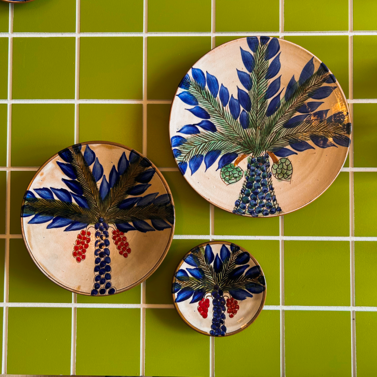 Mint Palm Tree Large Platter