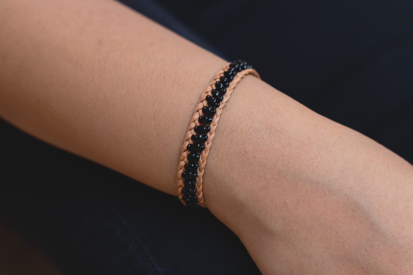 Beaded Leather Bracelet