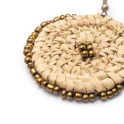 Round Woven Earrings with Beads