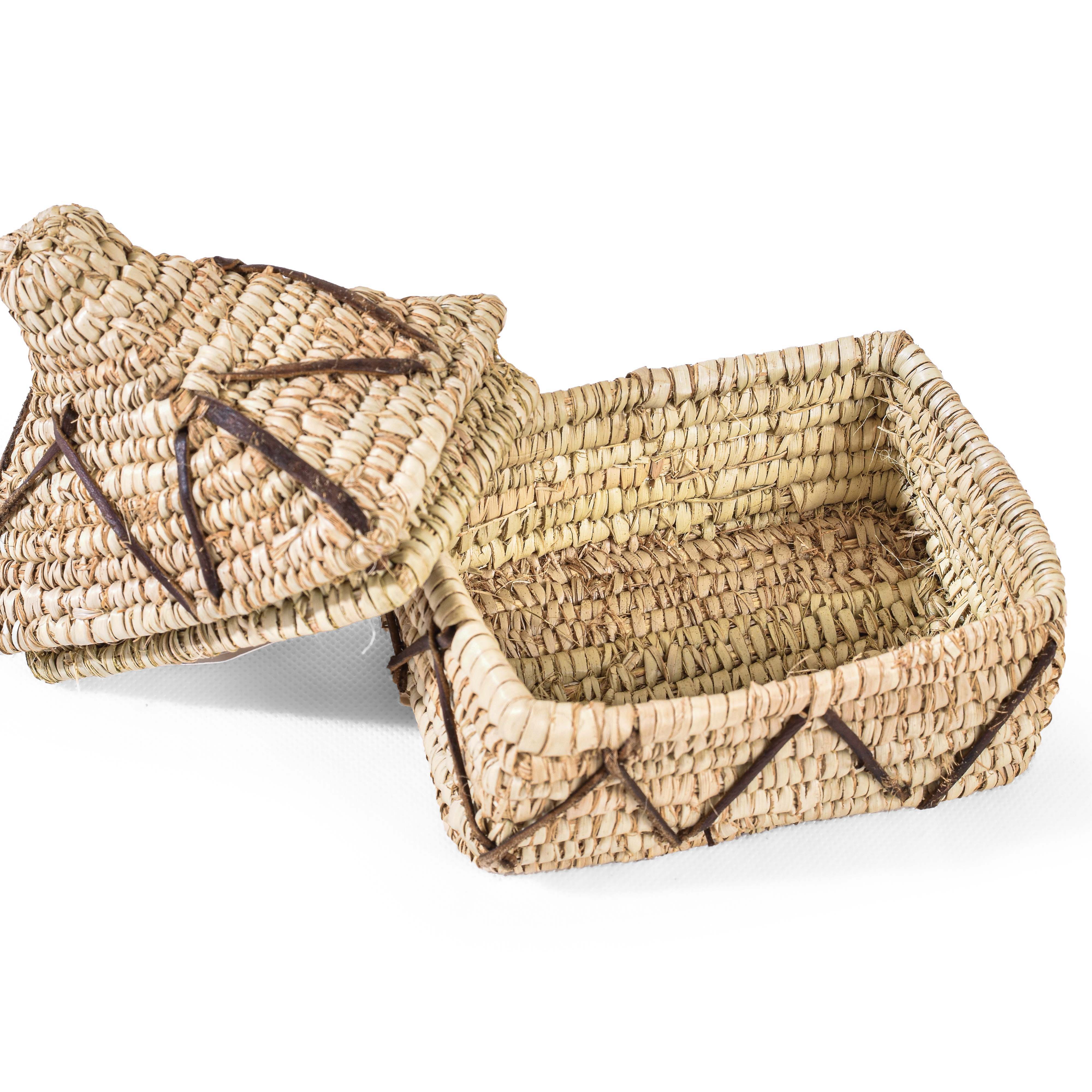 Wicker & Leather Container