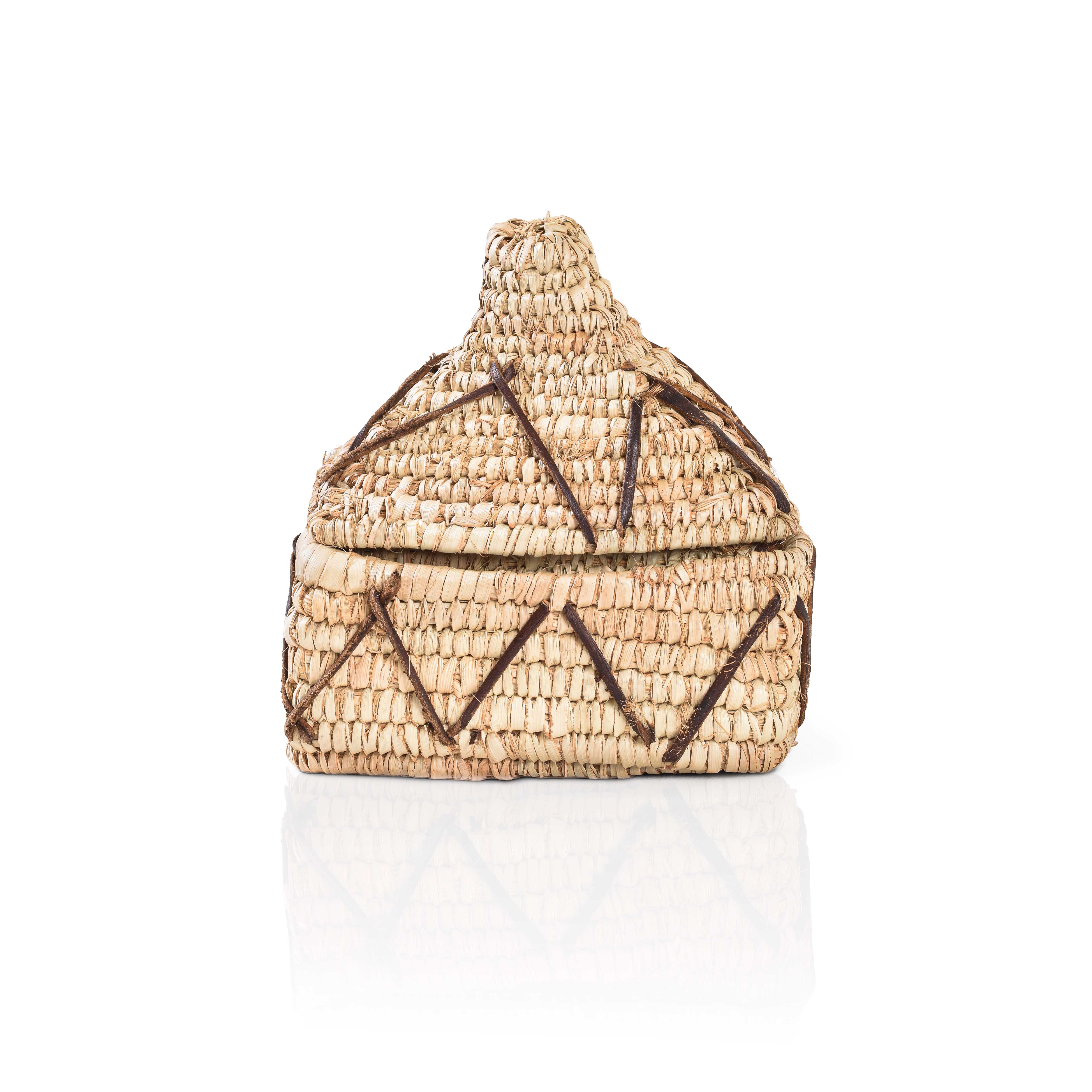 Wicker & Leather Container