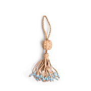 hand braided leather  tassel with beads 