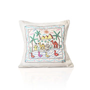 Rural Embroidered Pillow