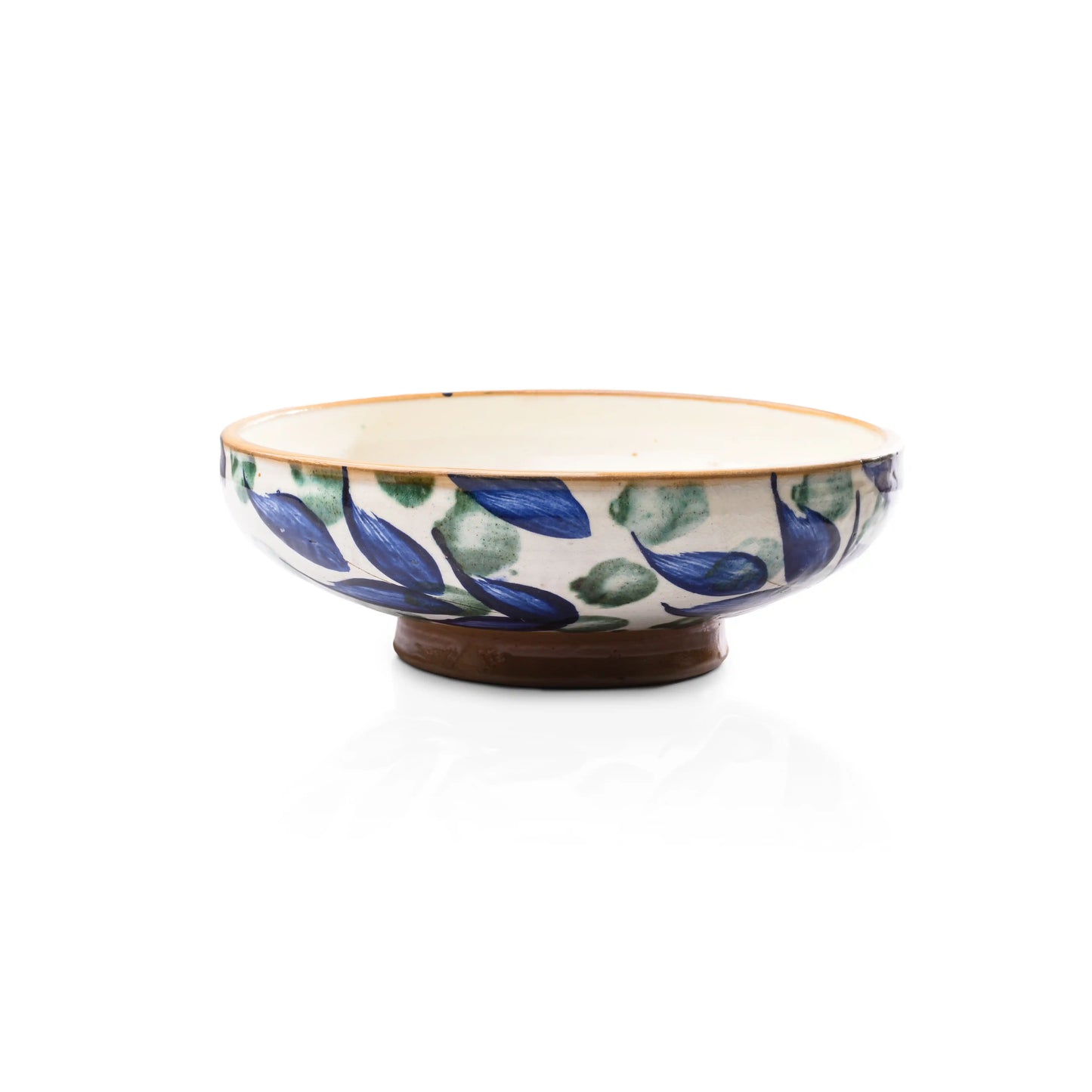 Large Green Leaves Wide Bowl