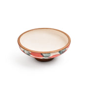 Wide Bowl pottery  Green Leaves Our Reddish 