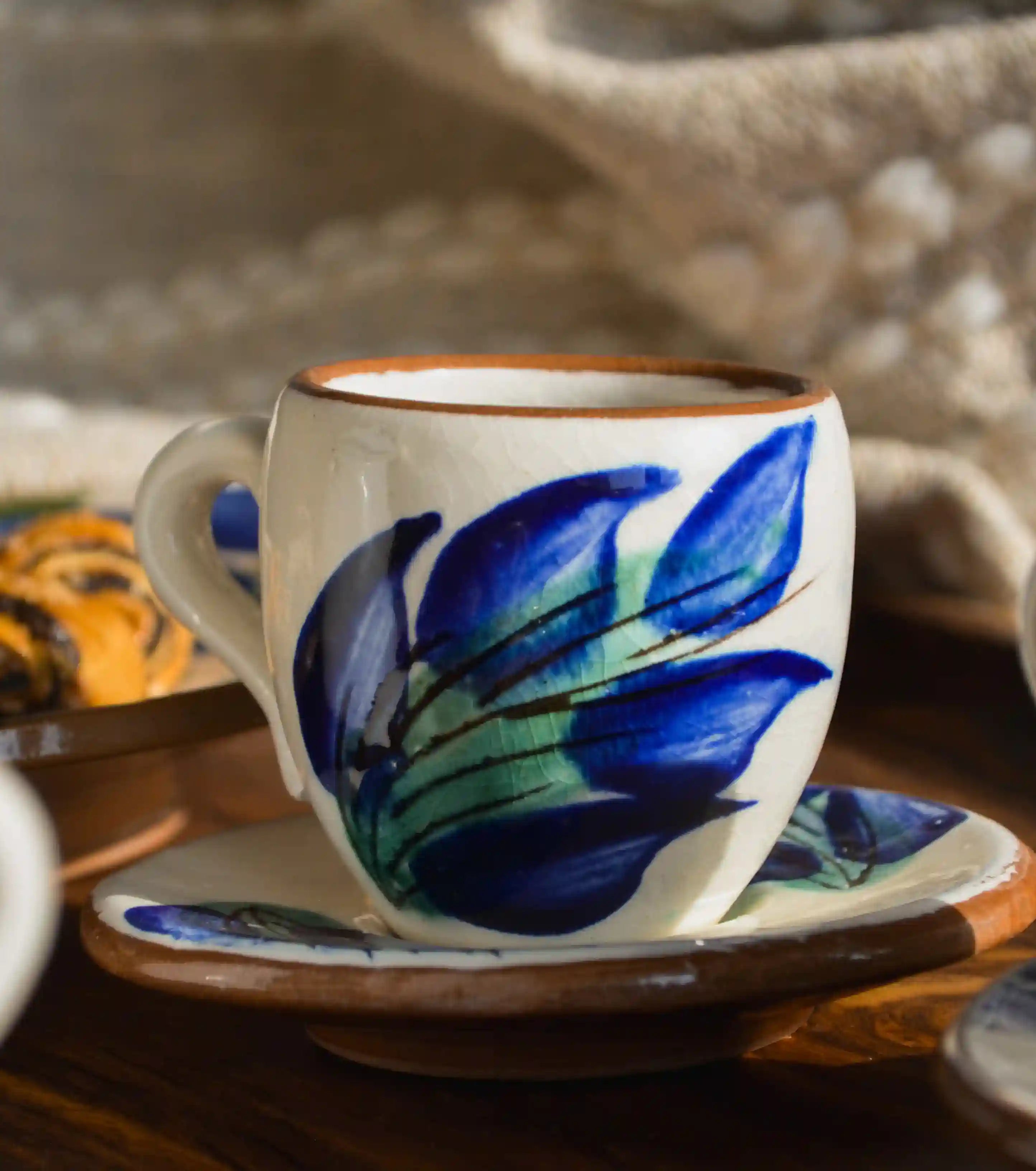 Green Tree Coffee Cup with Saucer