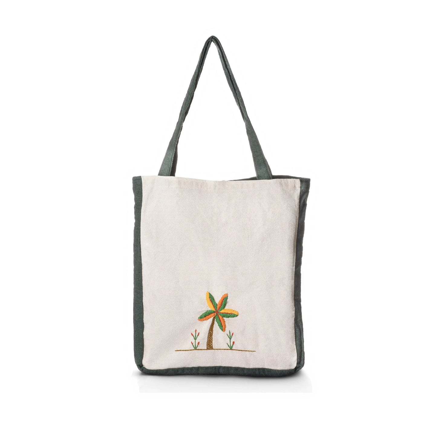 Palm Tree Embroidered Tote Bag