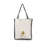 Palm Tree Embroidered Tote Bag