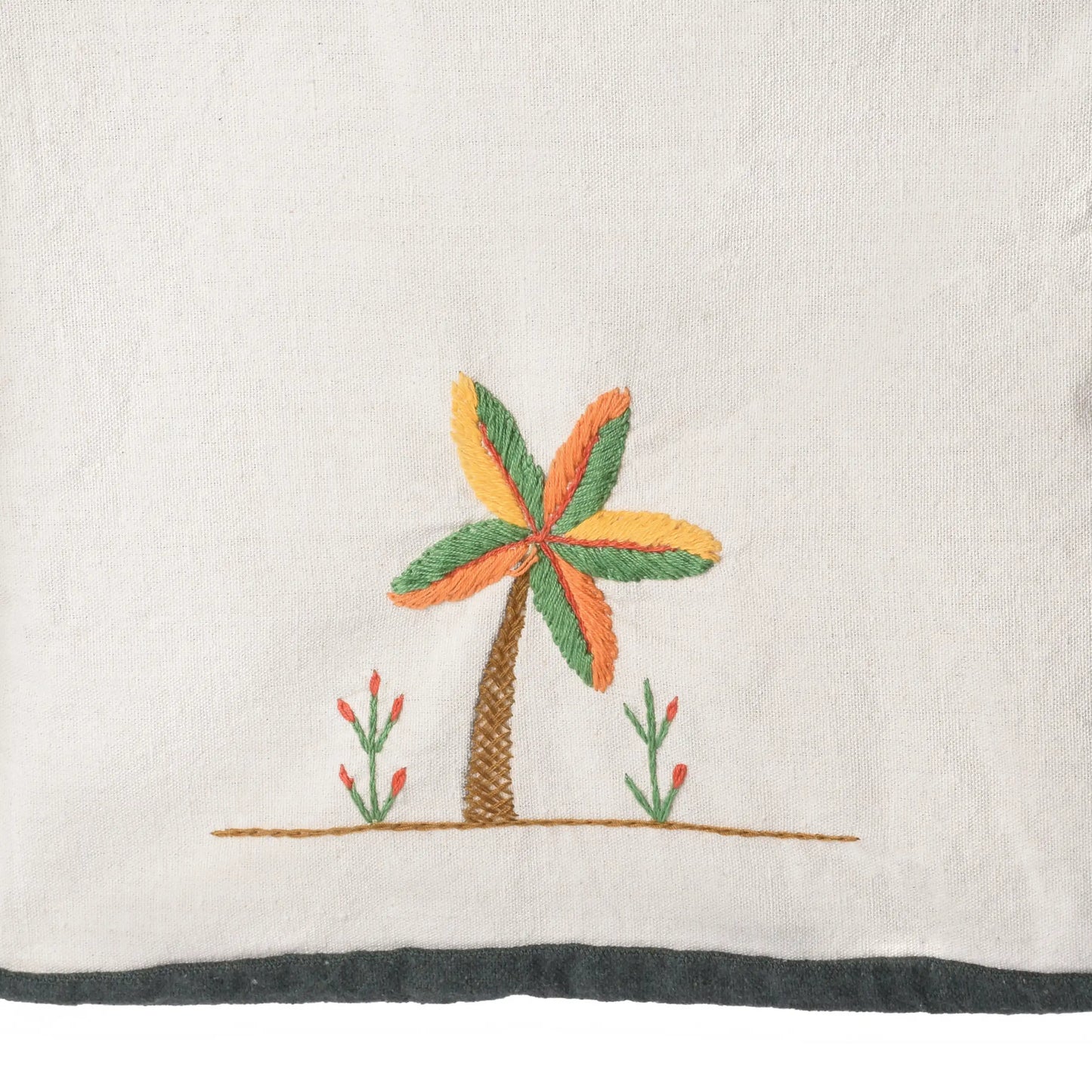 Palm Tree Embroidered Tote Bag