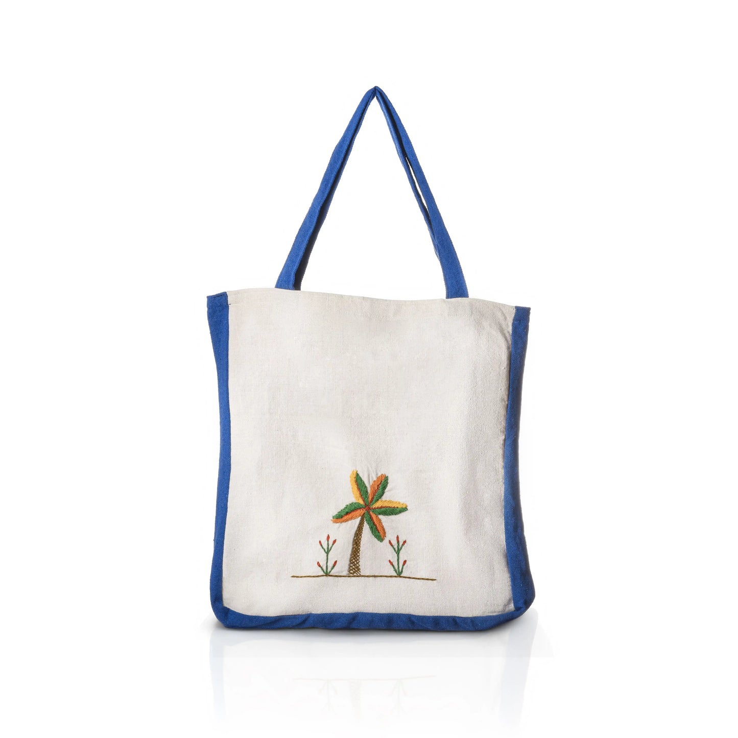 Palm Tree Embroidered Tote Bag