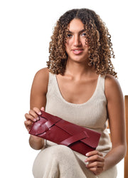 Envelope Clutch With Color Burgundy