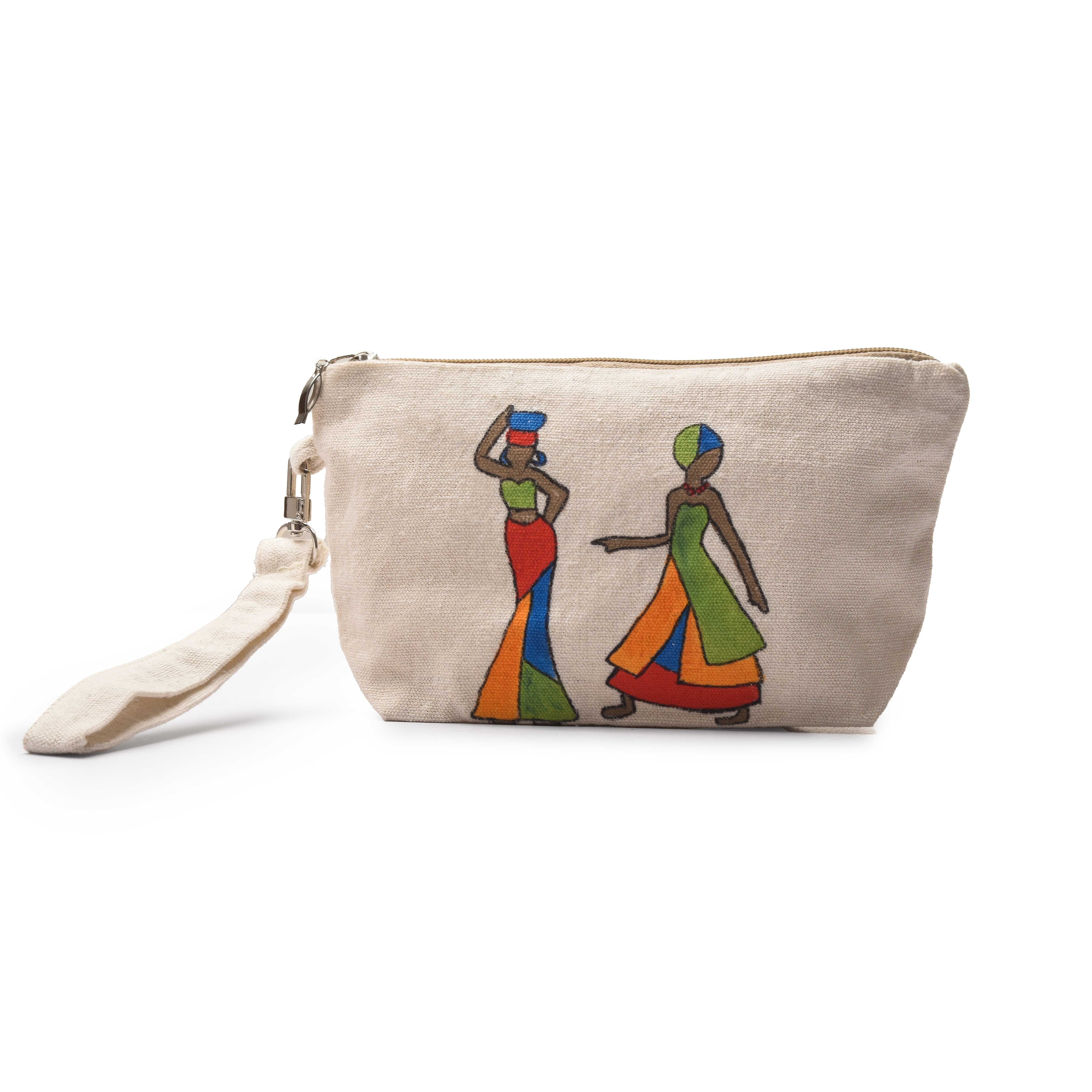 Handpainted Leaves Cross Bag