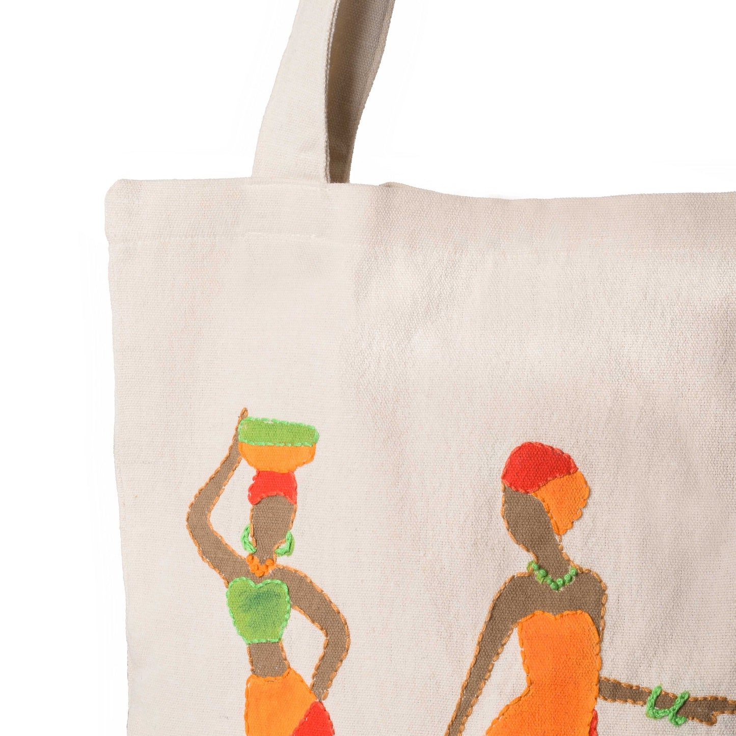 Handpainted Leaves Totebag