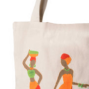Handpainted Leaves Totebag