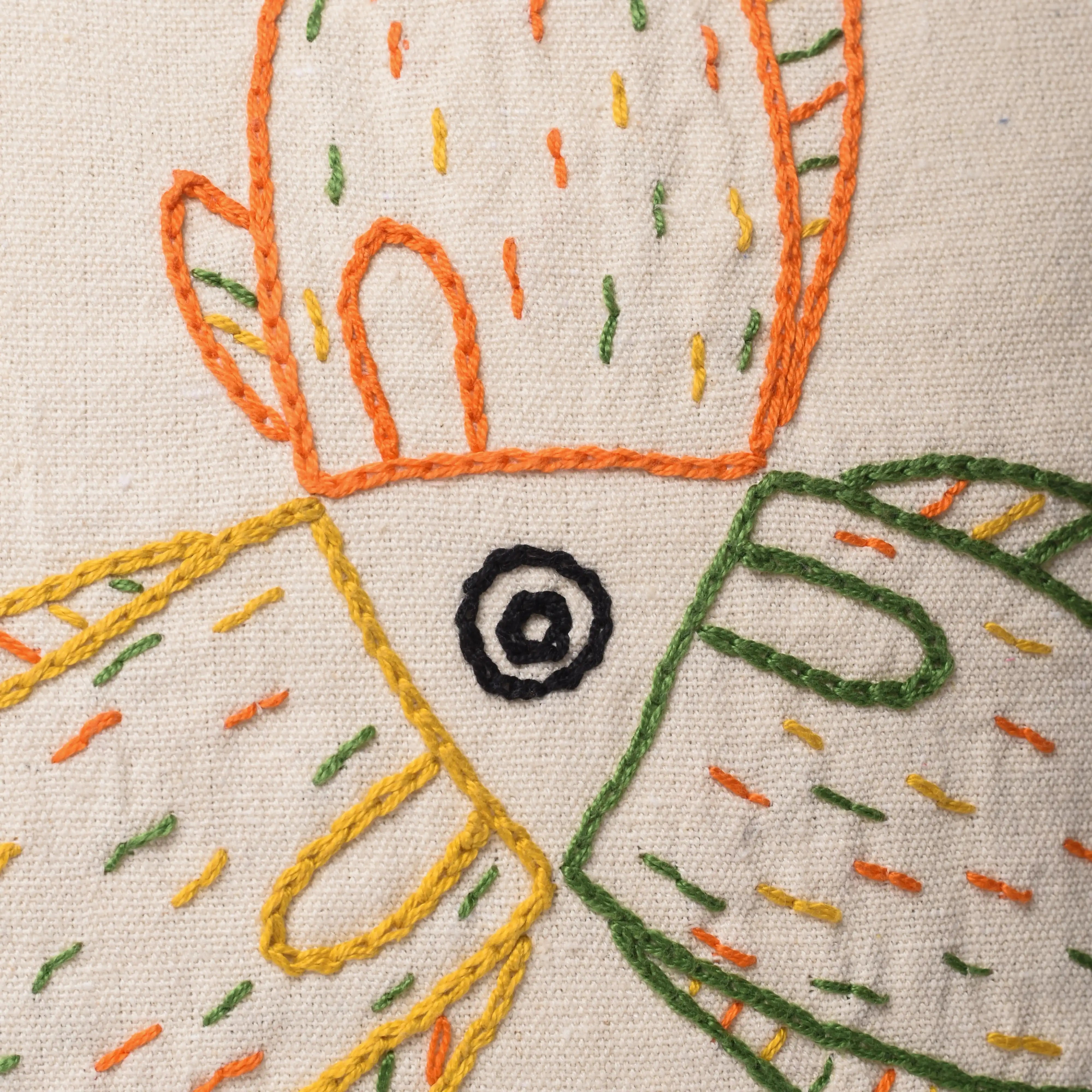 Three Fishes Embroidered Cushion Cover