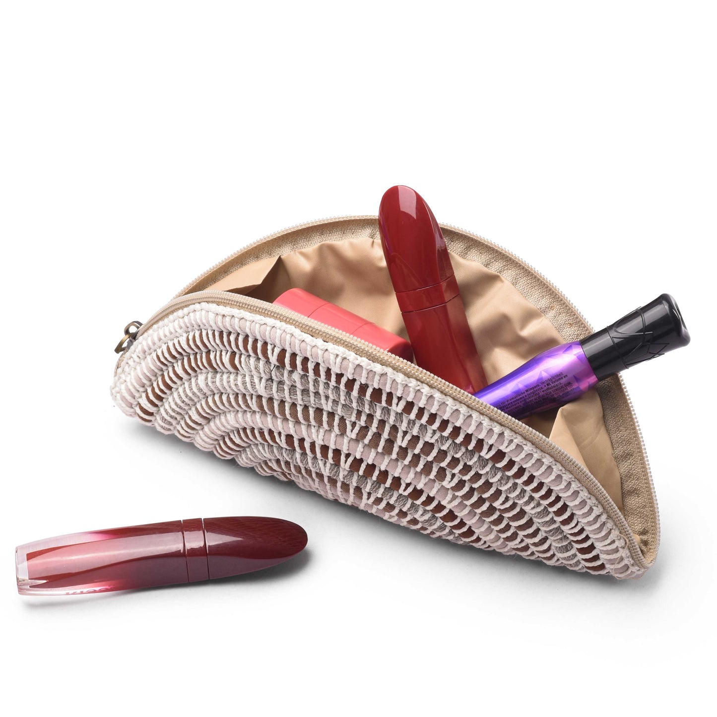 Upcycled Fabric Half Circle Bag