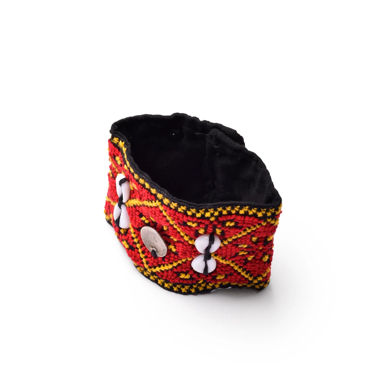 Cross stitched Bedouin Sinai Embroidered bracelet  With Color Red