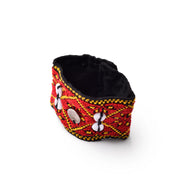 Cross stitched Bedouin Sinai Embroidered bracelet  With Color Red