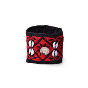 Cross stitched Bedouin Sinai Embroidered bracelet  With Color Burgundy