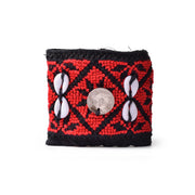 Cross stitched Bedouin Sinai Embroidered bracelet  With Color Burgundy