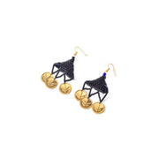 Beaded Hegab Earrings with Brass