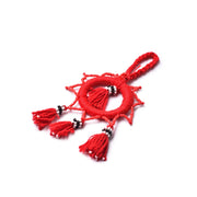 Beaded Hanging With Color Red