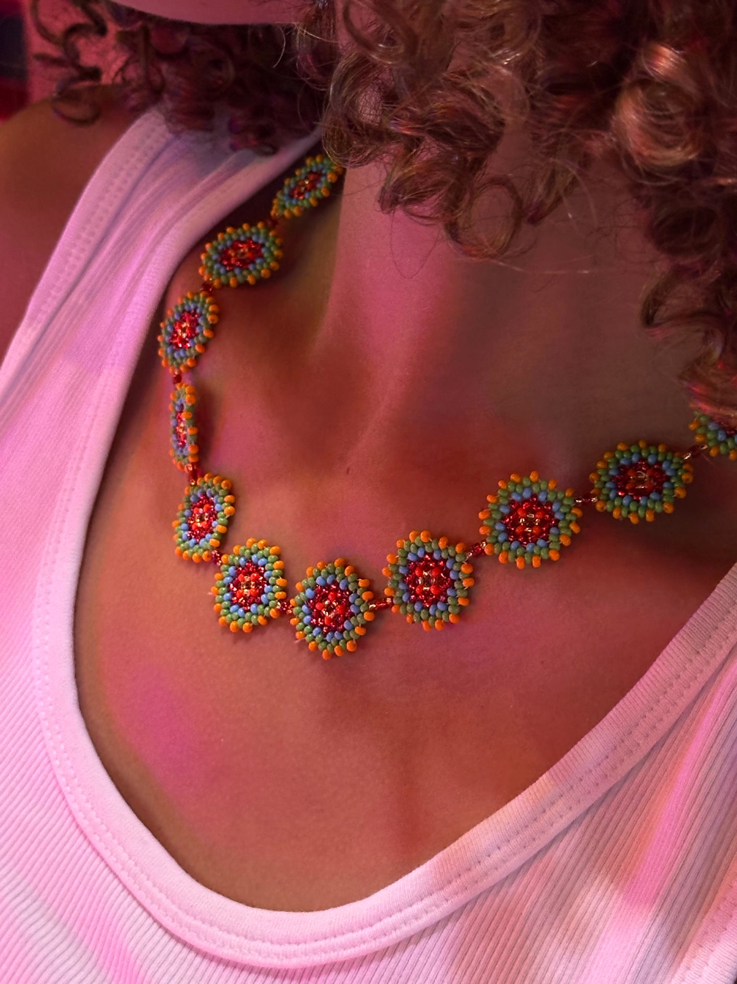 Circles Beaded Necklace