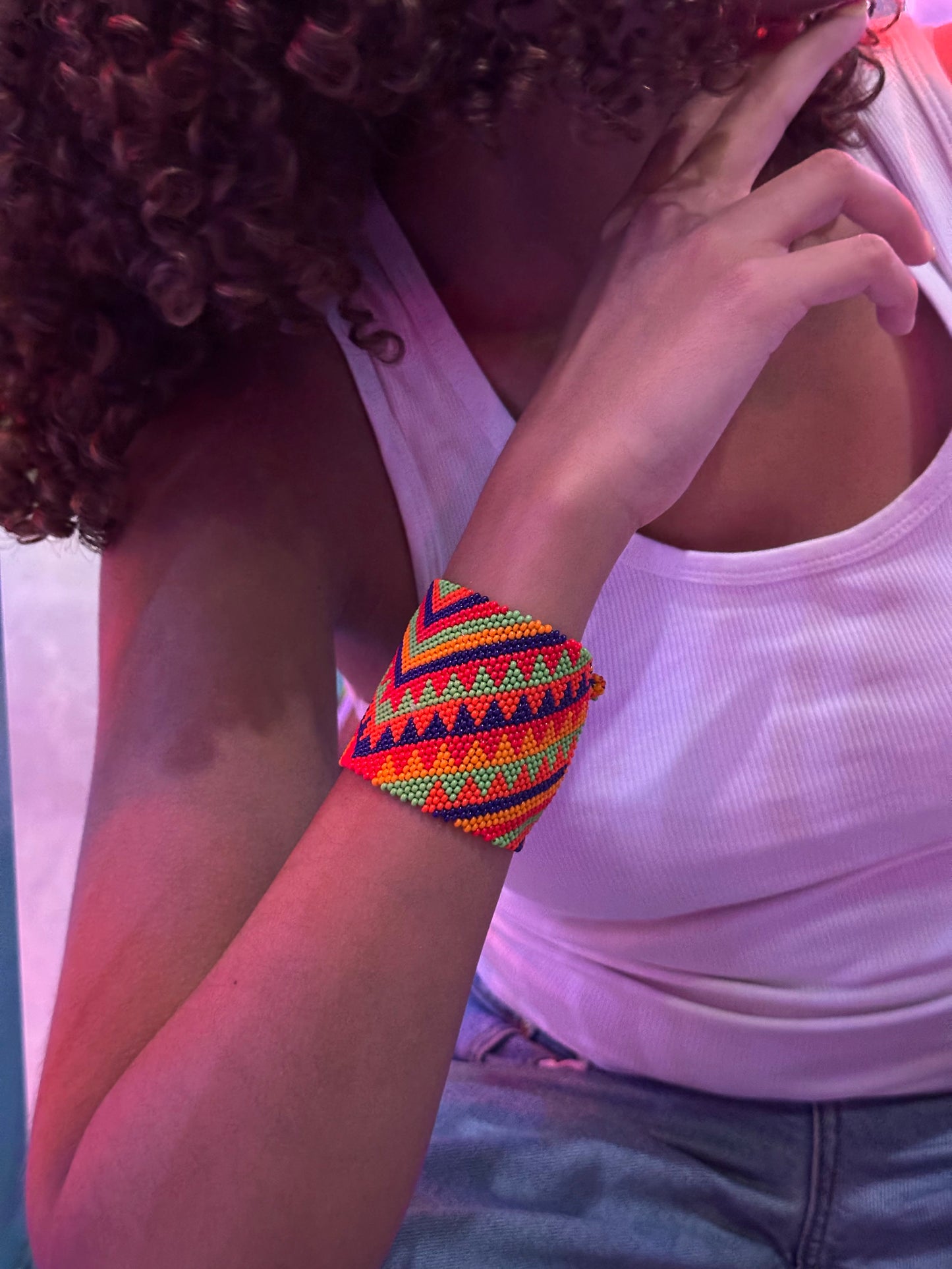 Kilim Inspired Beaded Bracelet