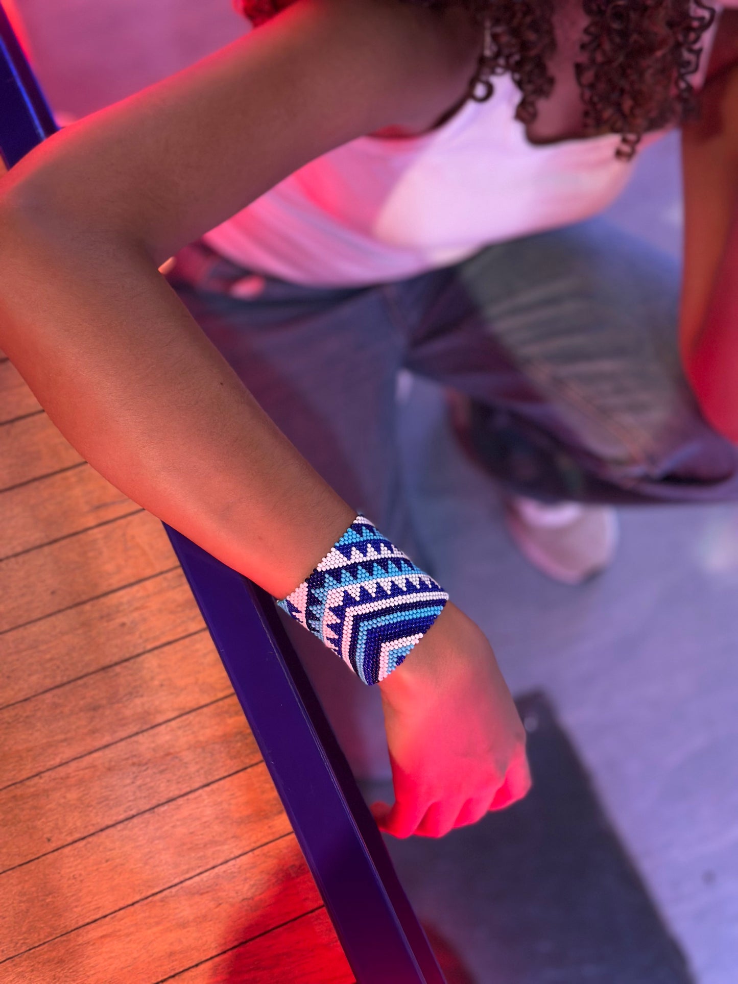 Kilim Inspired Beaded Bracelet