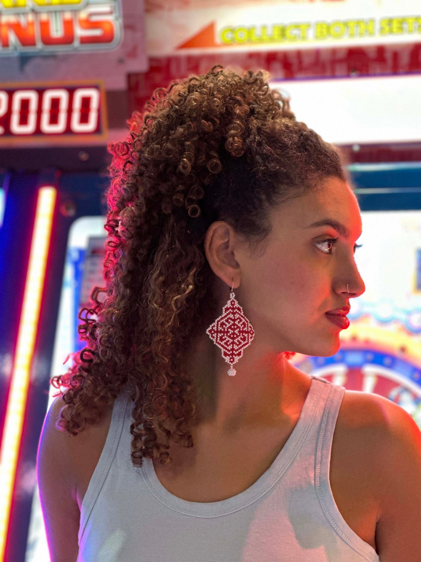 Flake Beaded Earring