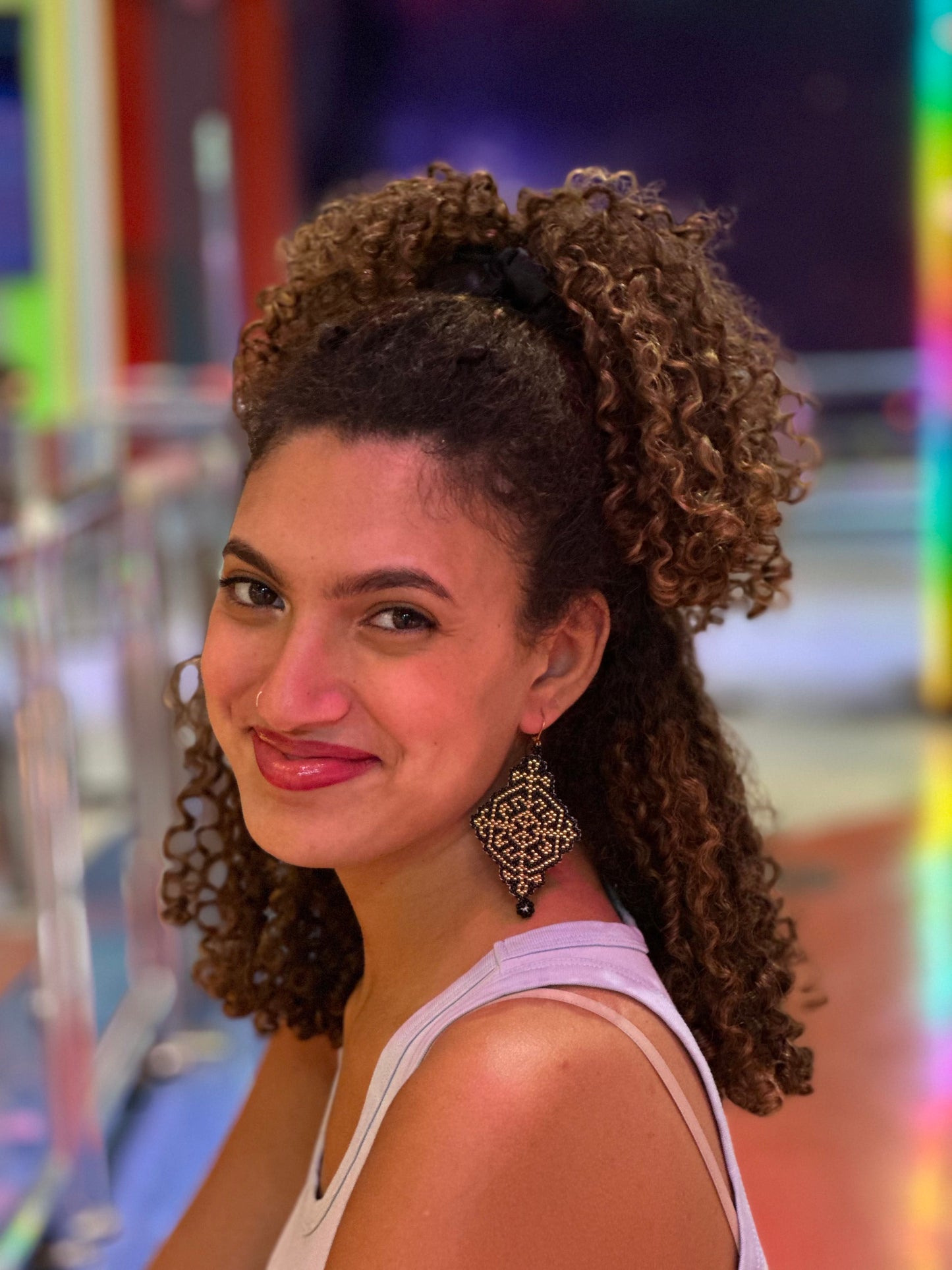 Flake Beaded Earring