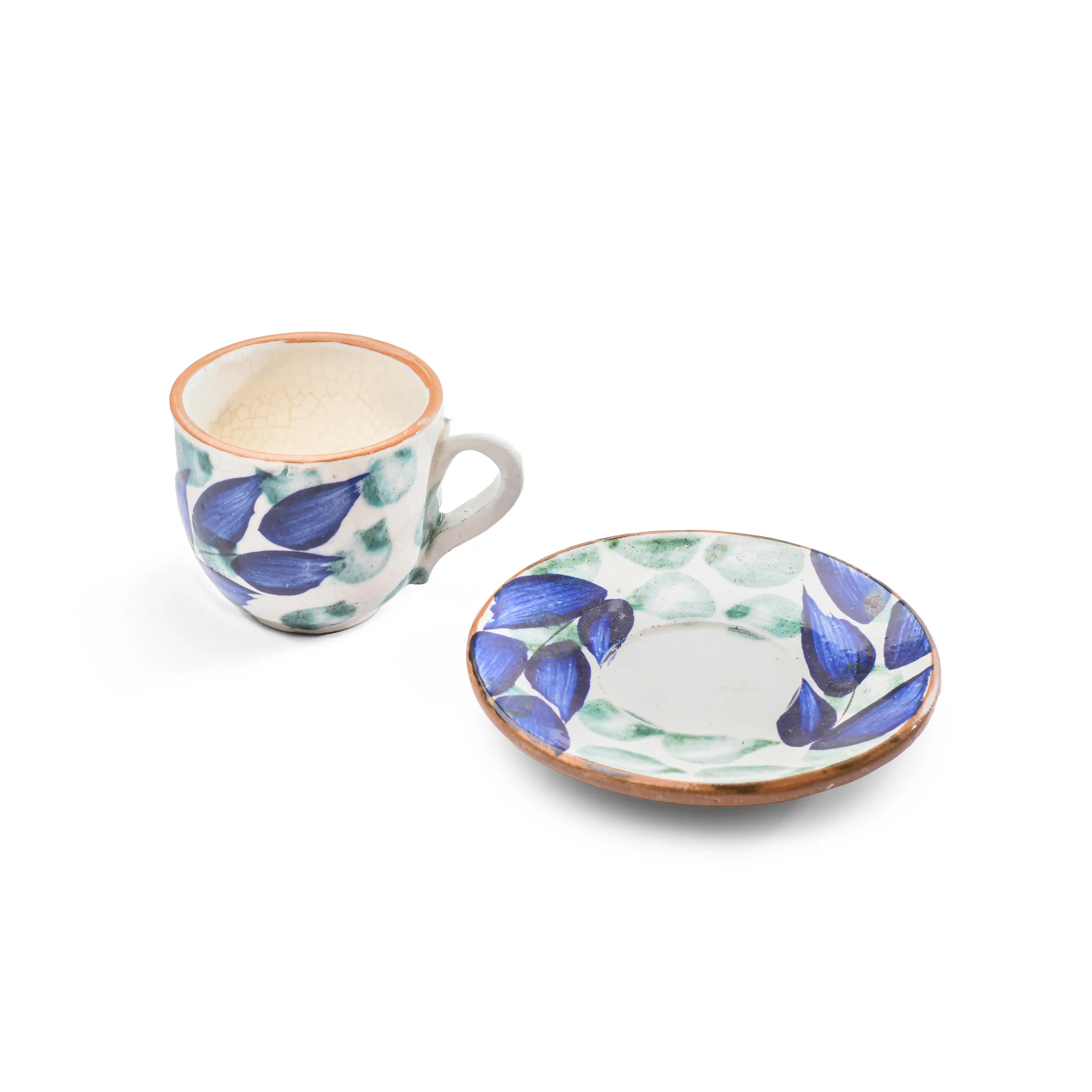 Green Leaves Tree Coffee Cup with Saucer
